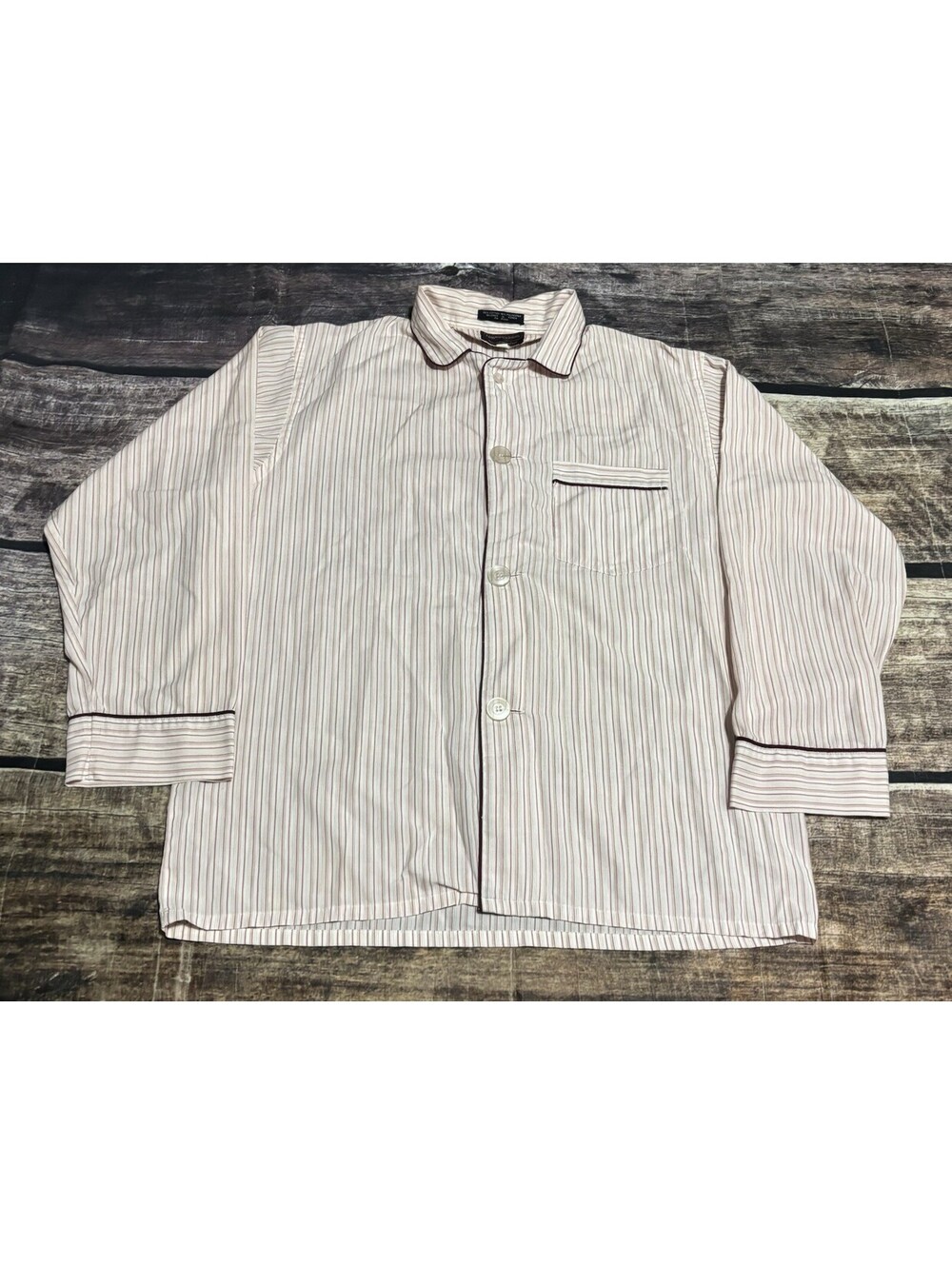 VTG Bloomingdales Traditionalist Shirt Mens Medium Pajama Striped Pocket